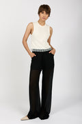 ANDREA YA'AQOV Sheer Pant with Boxer in Nero