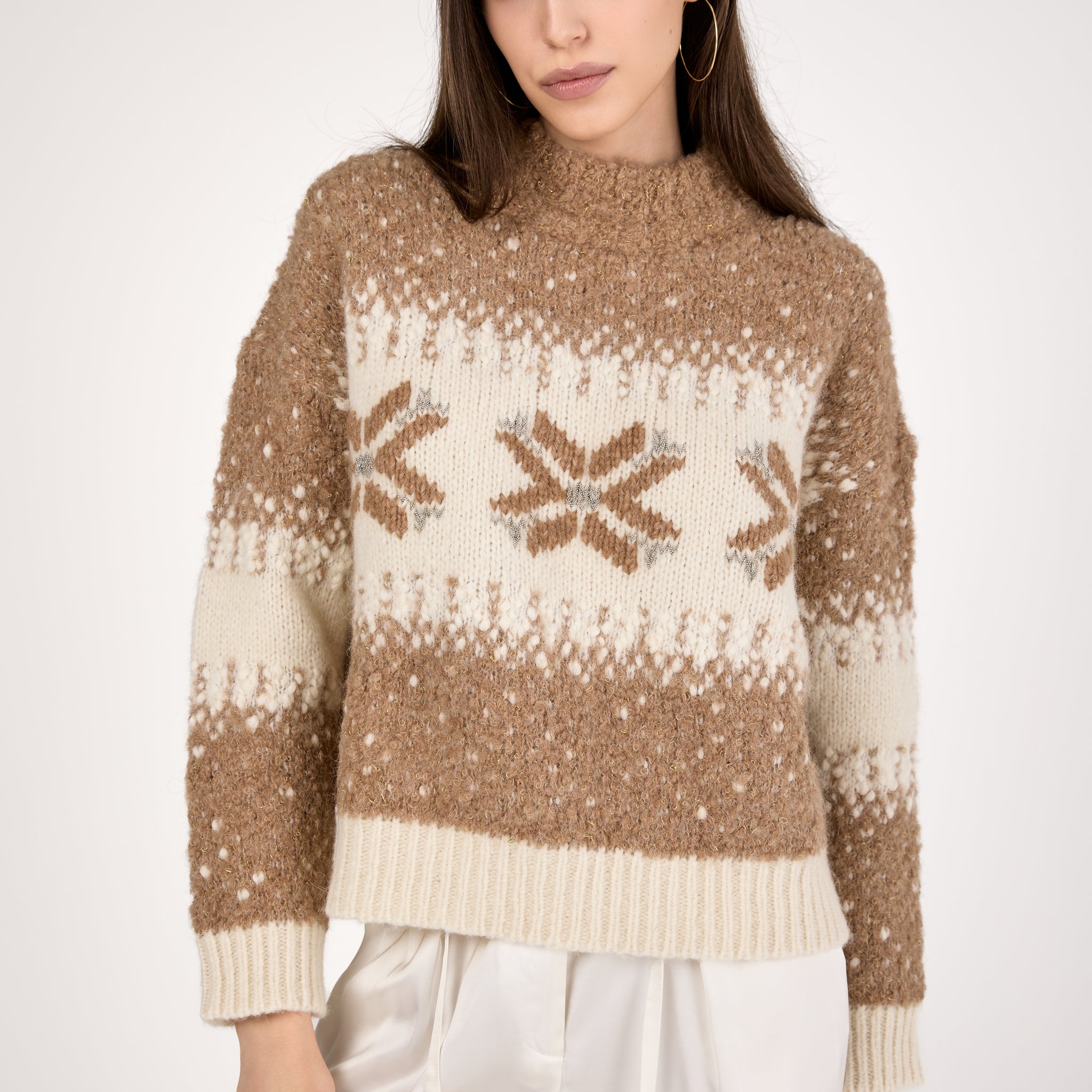 Alpaca Sweater in Camel with Sequins