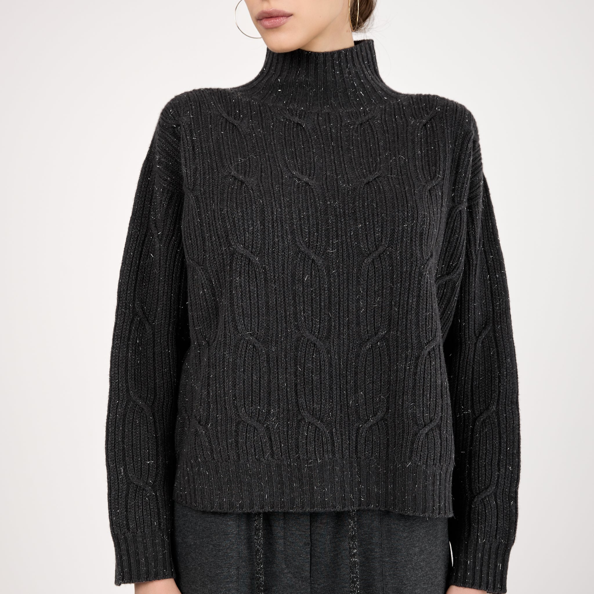 Cable Knit Sweater in Graphite