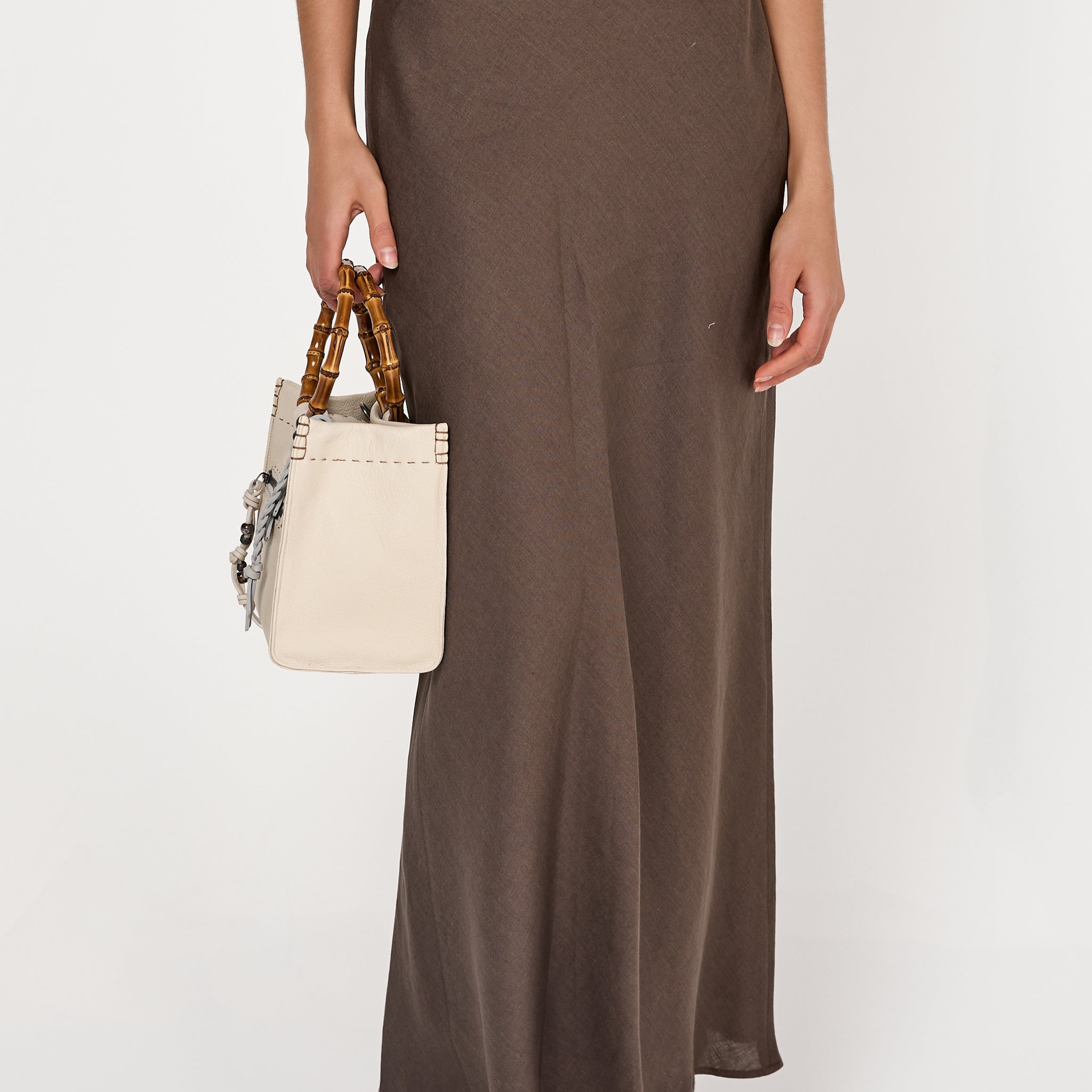 Linen Long Skirt in Ebony