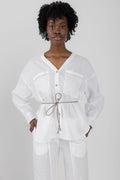 PESERICO Linen Shirt in Optical White