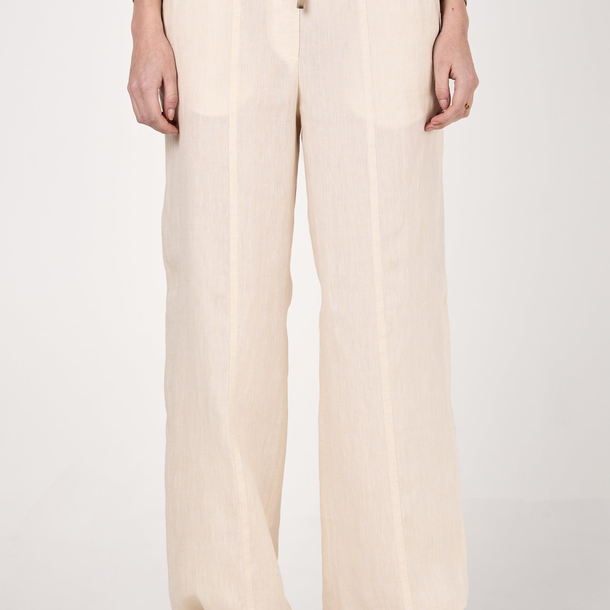 Linen Trouser in Quartz Sand