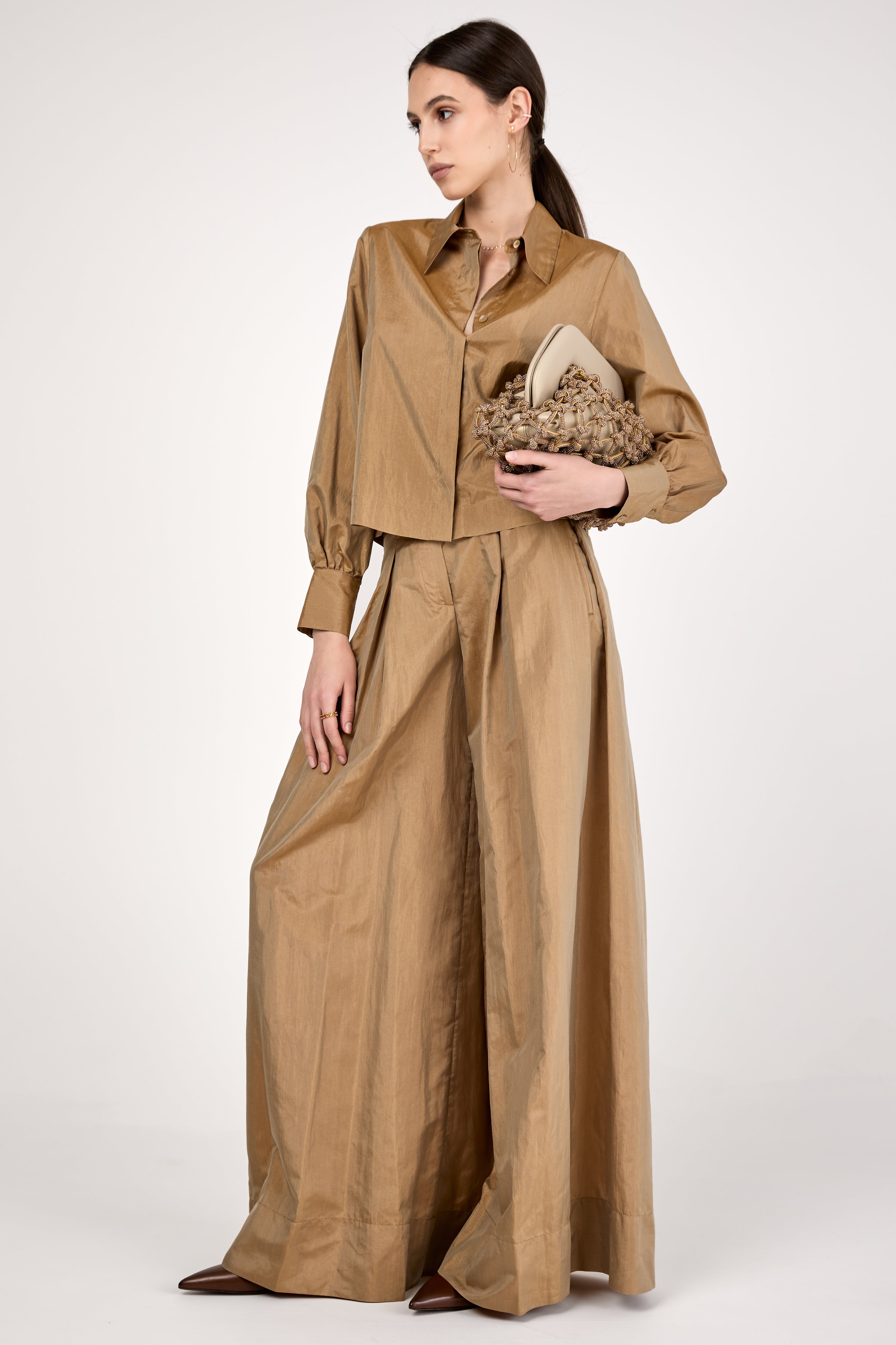 Wide Leg Trouser in Camel