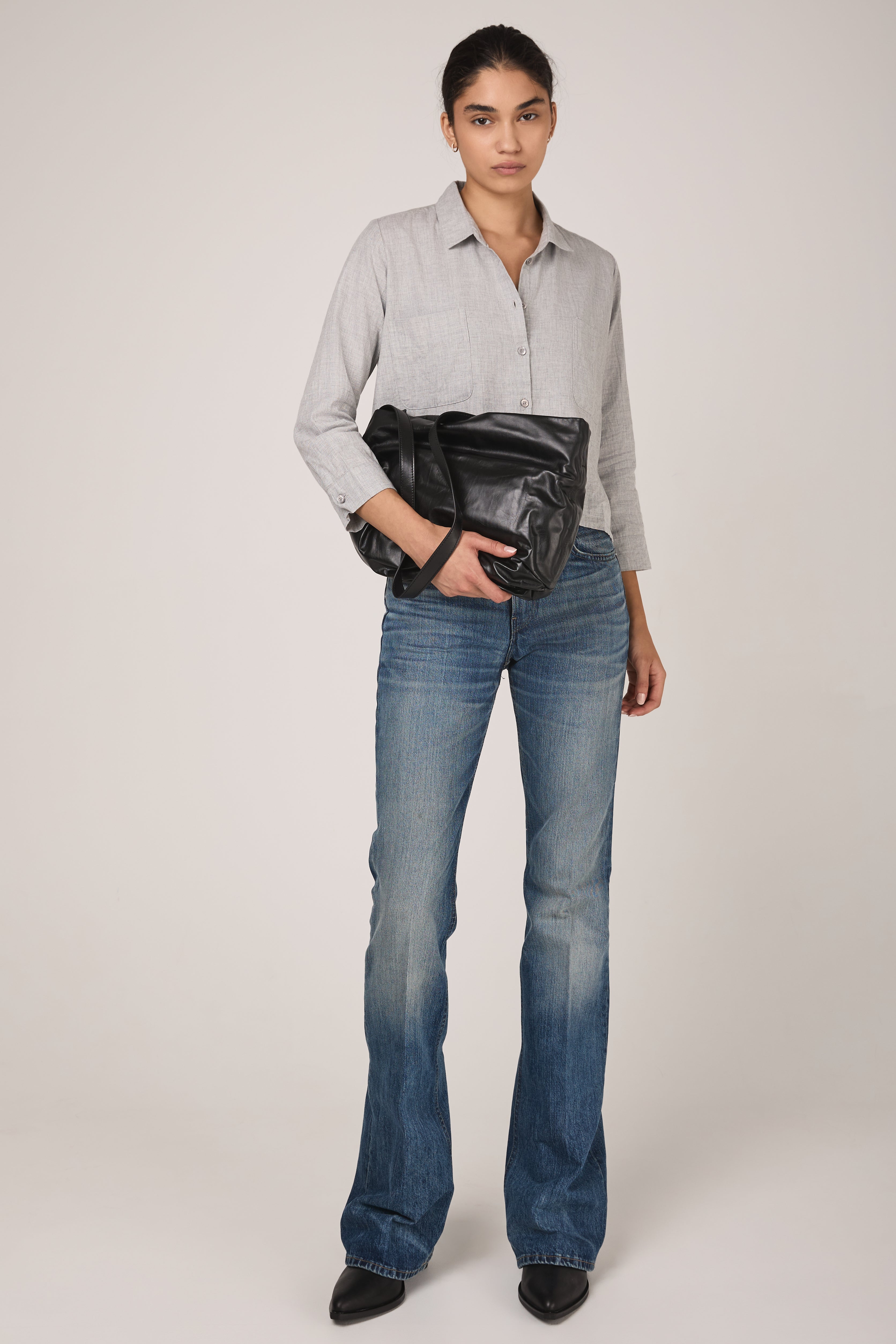 Flora High Rise Flared Jean in Blue Ryder