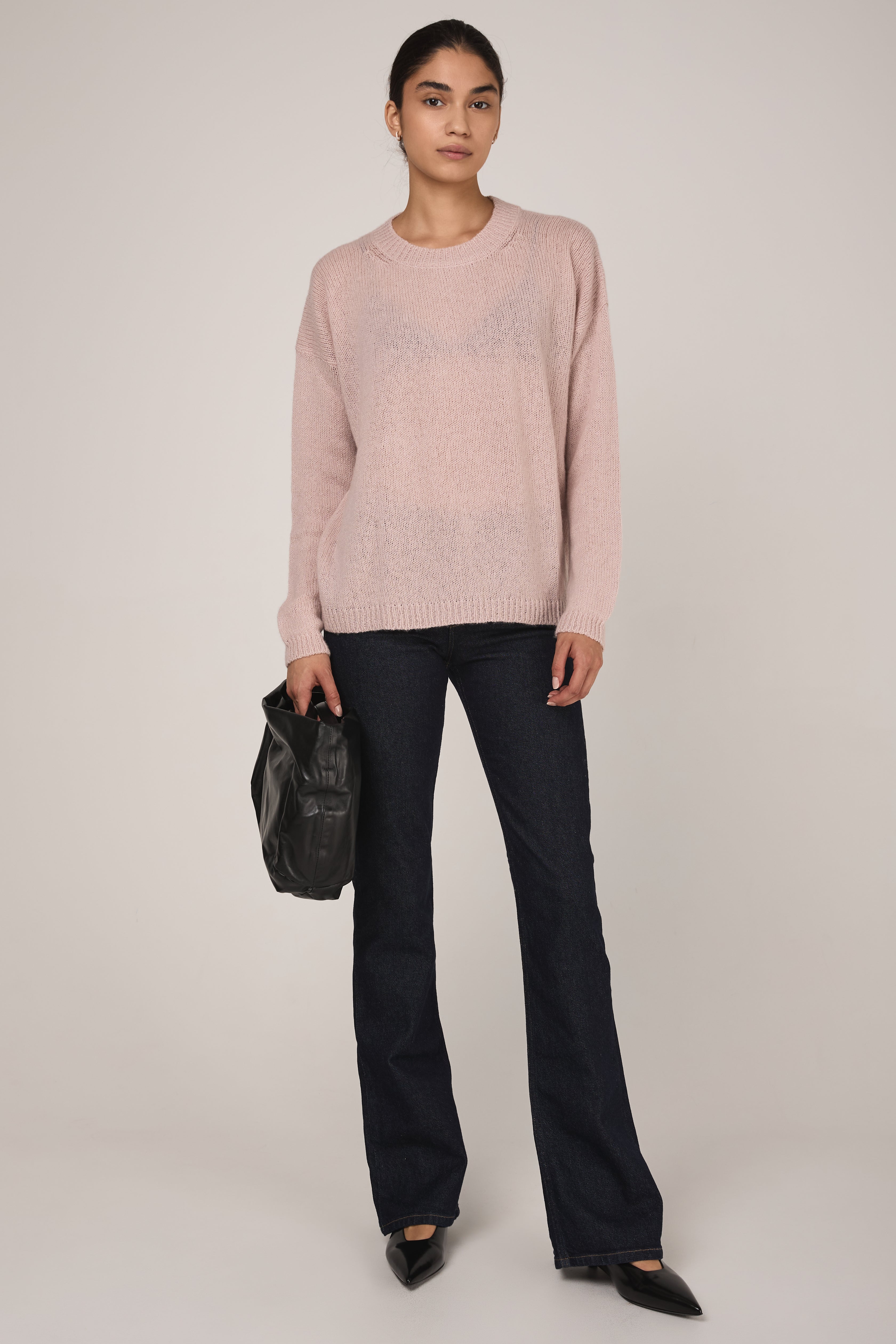 Cashmere Silk Oversized Pullover in Rose