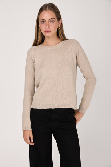 Cotton Silk Cashmere Pullover in Champ
