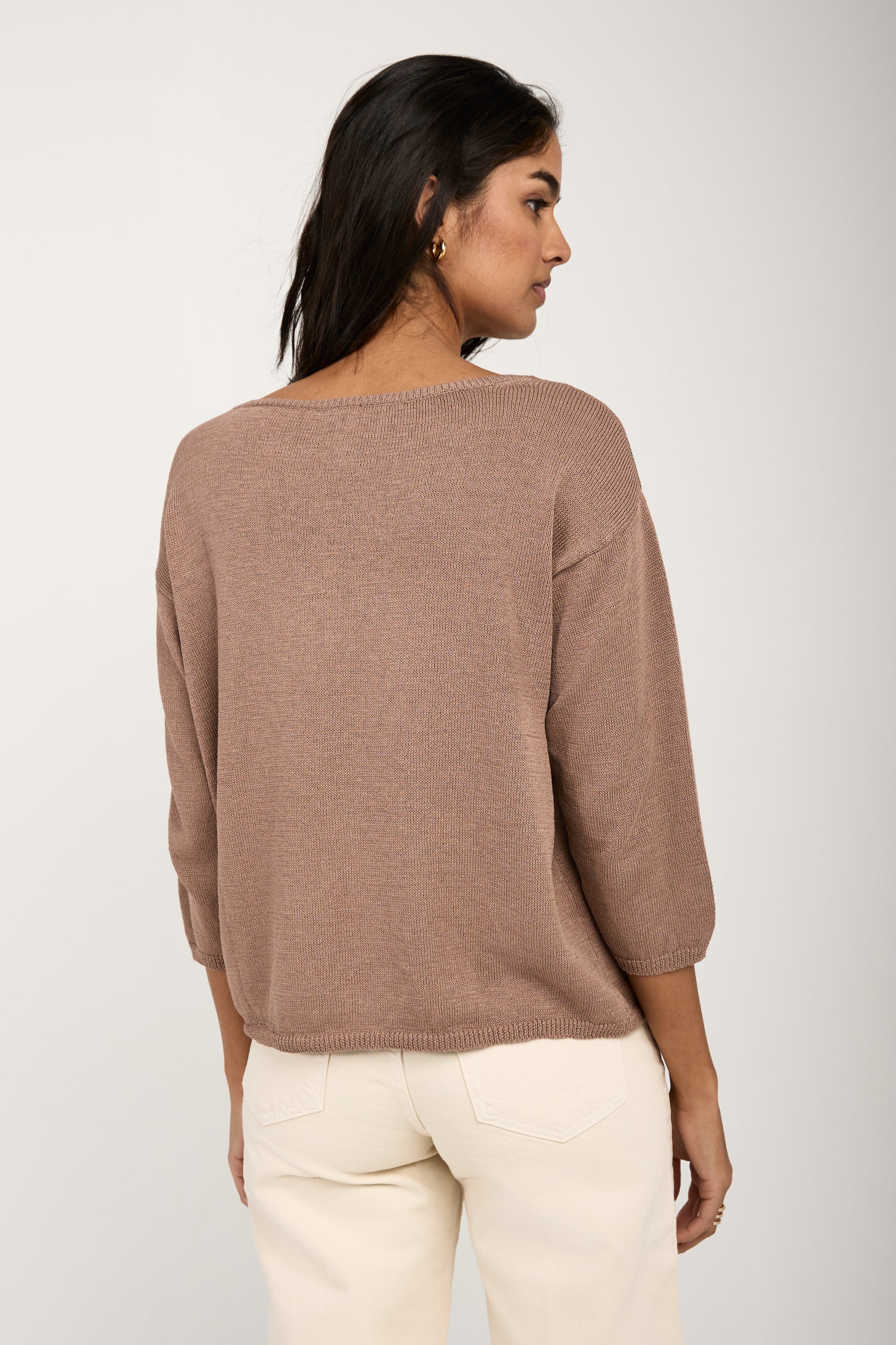 PRIVATE 0204 Cotton Silk Pullover Sweater in Skin