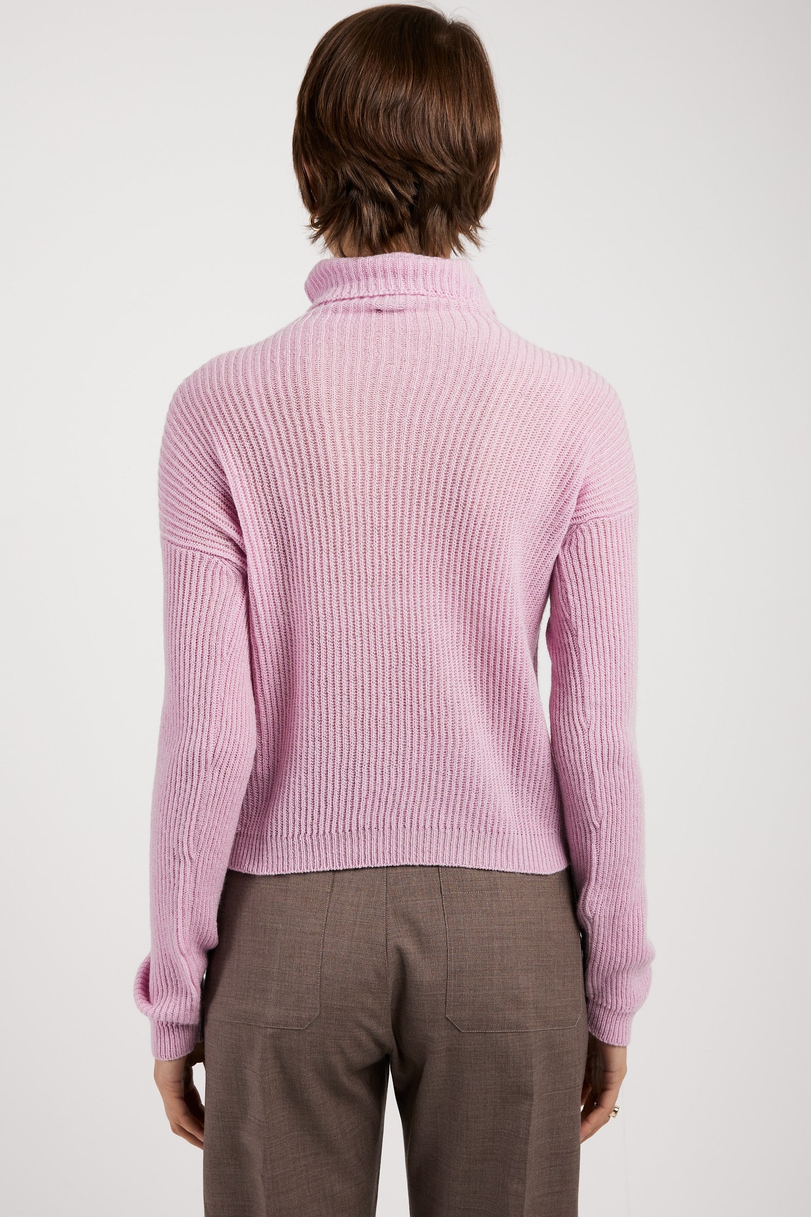 PRIVATE 0204 Light Cashmere Turtleneck Sweater in Rose