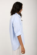 PRIVATE 0204 Long Sleeve Cotton Poplin Shirt in Dream