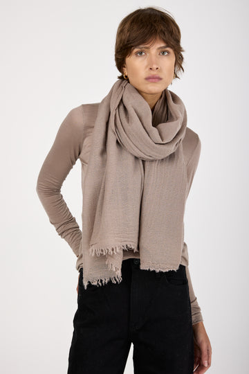 Net Cashmere Scarf in Cappuch