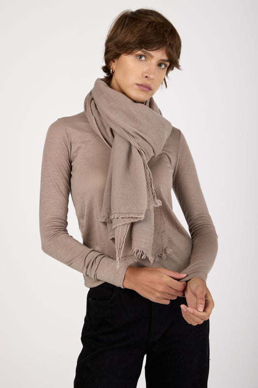 Net Cashmere Scarf in Cappuch