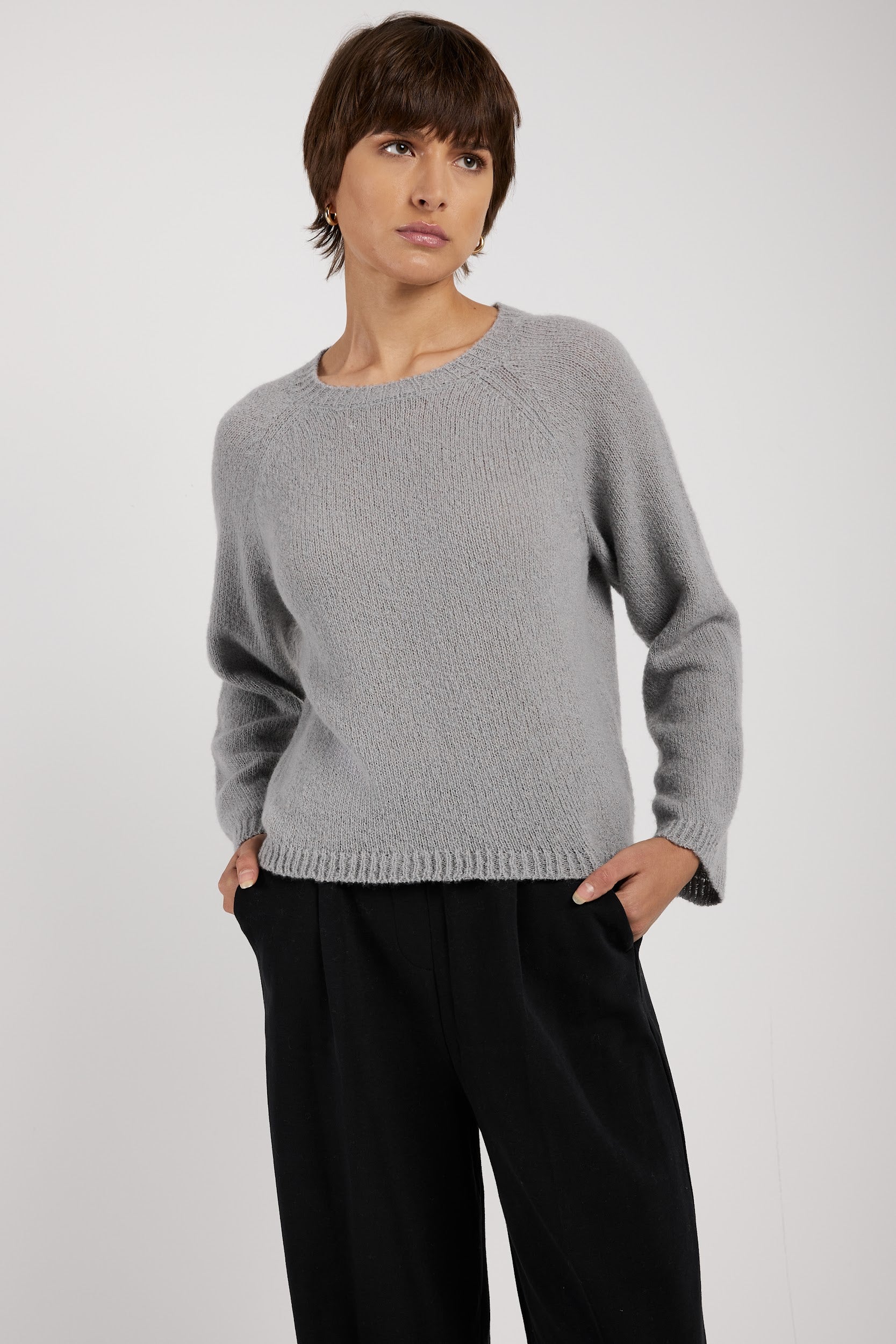 PRIVATE 0204 Bouclé Sweater in Heather Grey