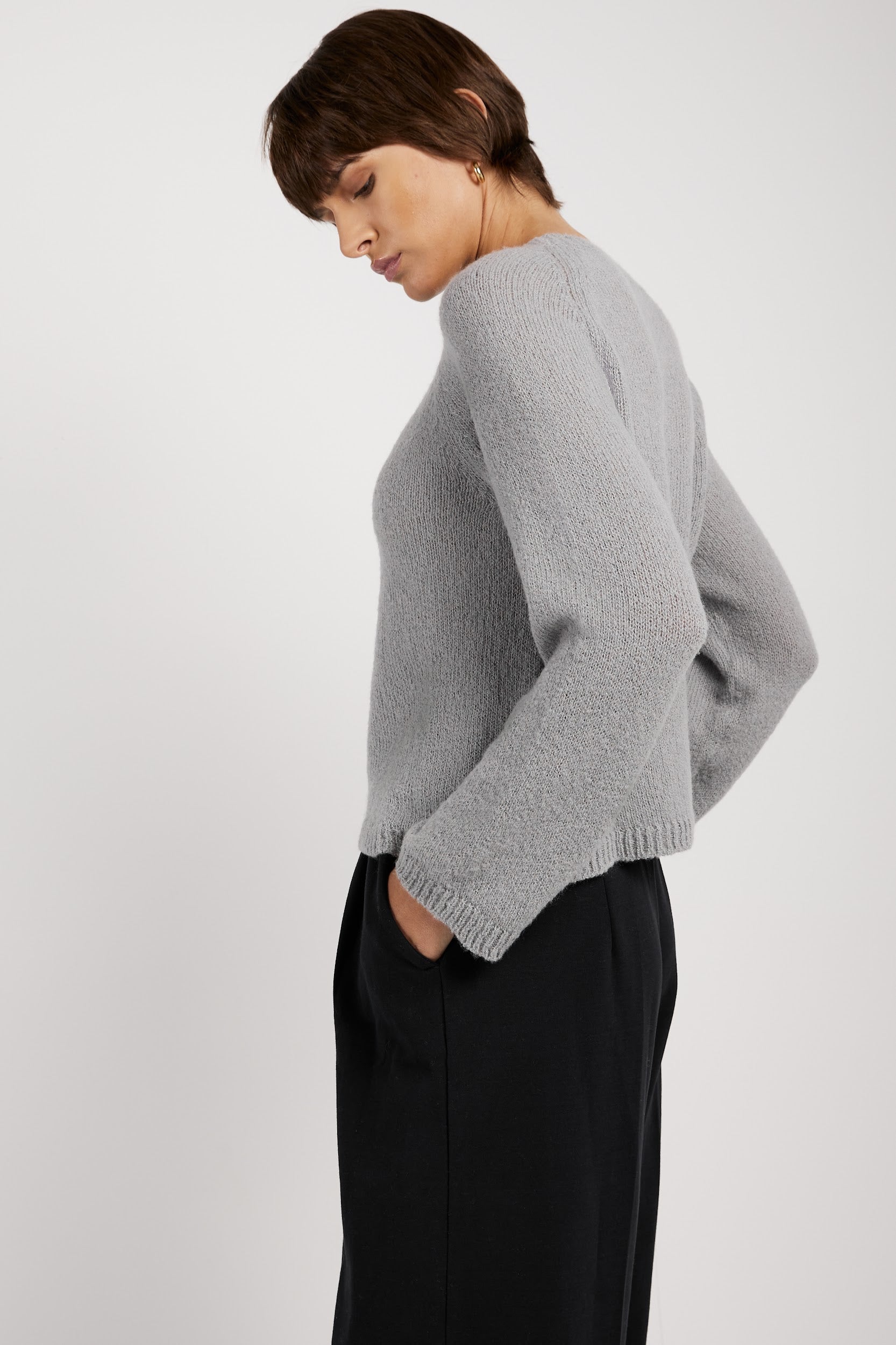 PRIVATE 0204 Bouclé Sweater in Heather Grey