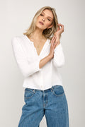 PRIVATE 0204 Reversible Cardigan Top in White