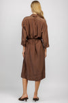 PRIVATE 0204 Silk Shirt Dress in Cocoa