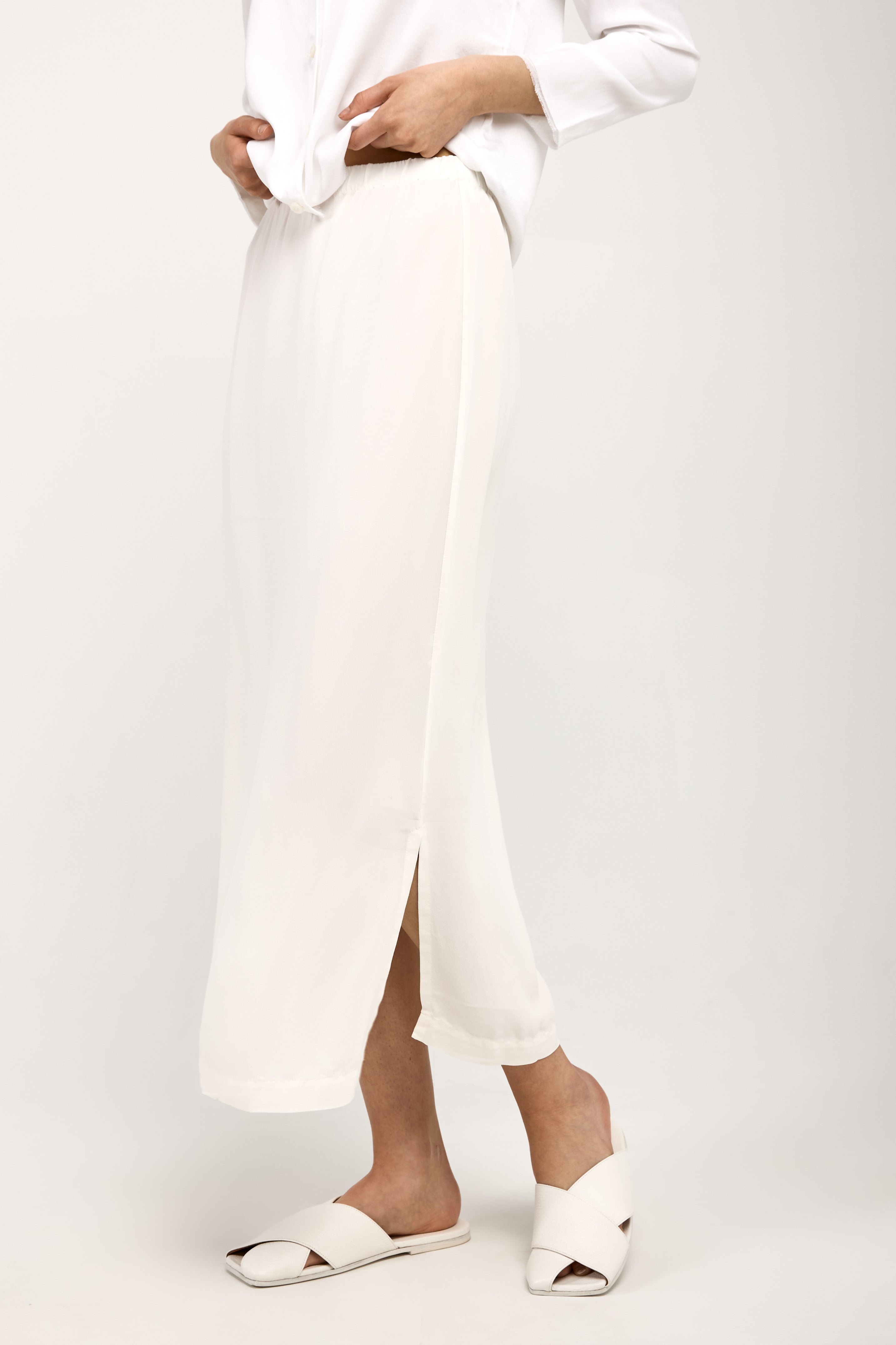 Silk Skirt in White