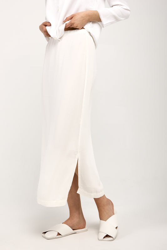 PRIVATE 0204 Silk Skirt in White