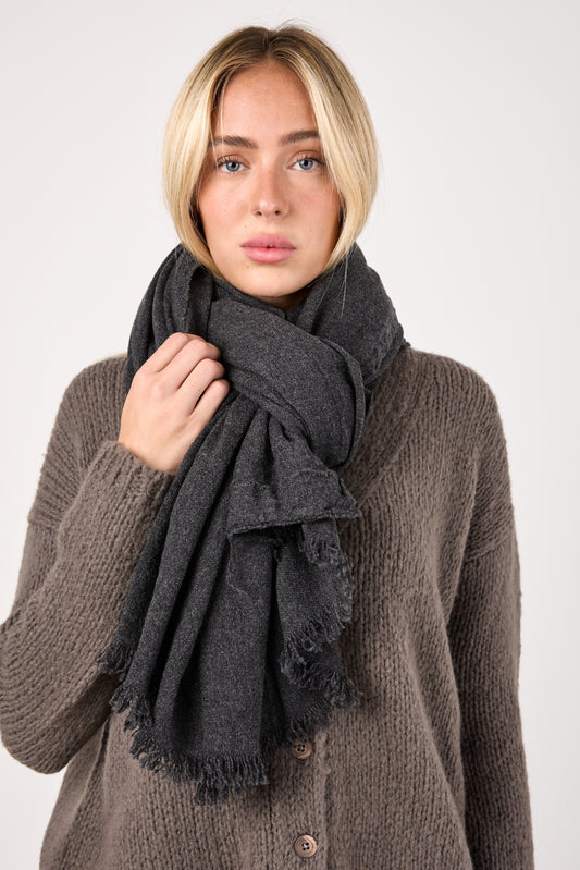 Sim Cashmere Scarf in Coal