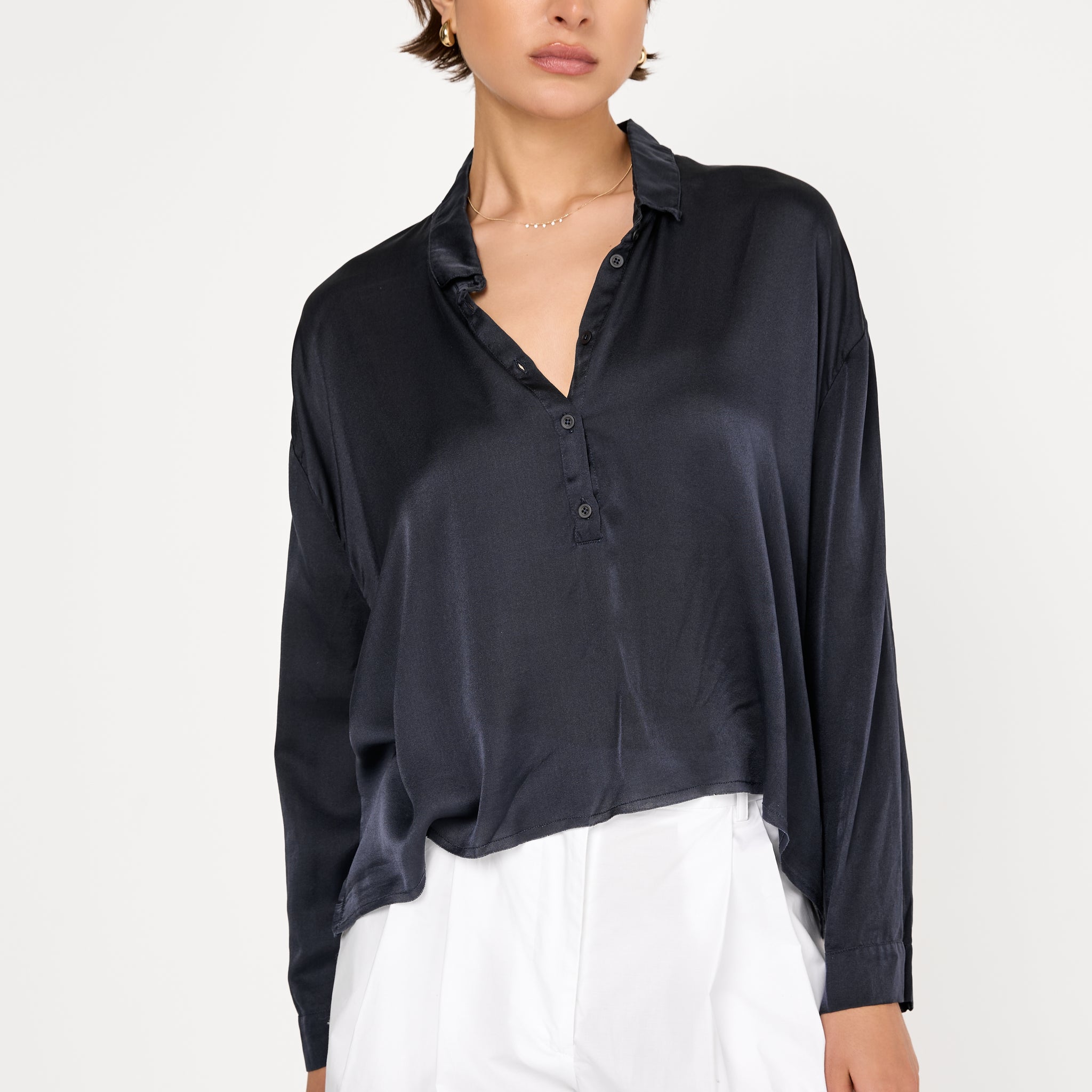 Summer Silk Blouse in Blue