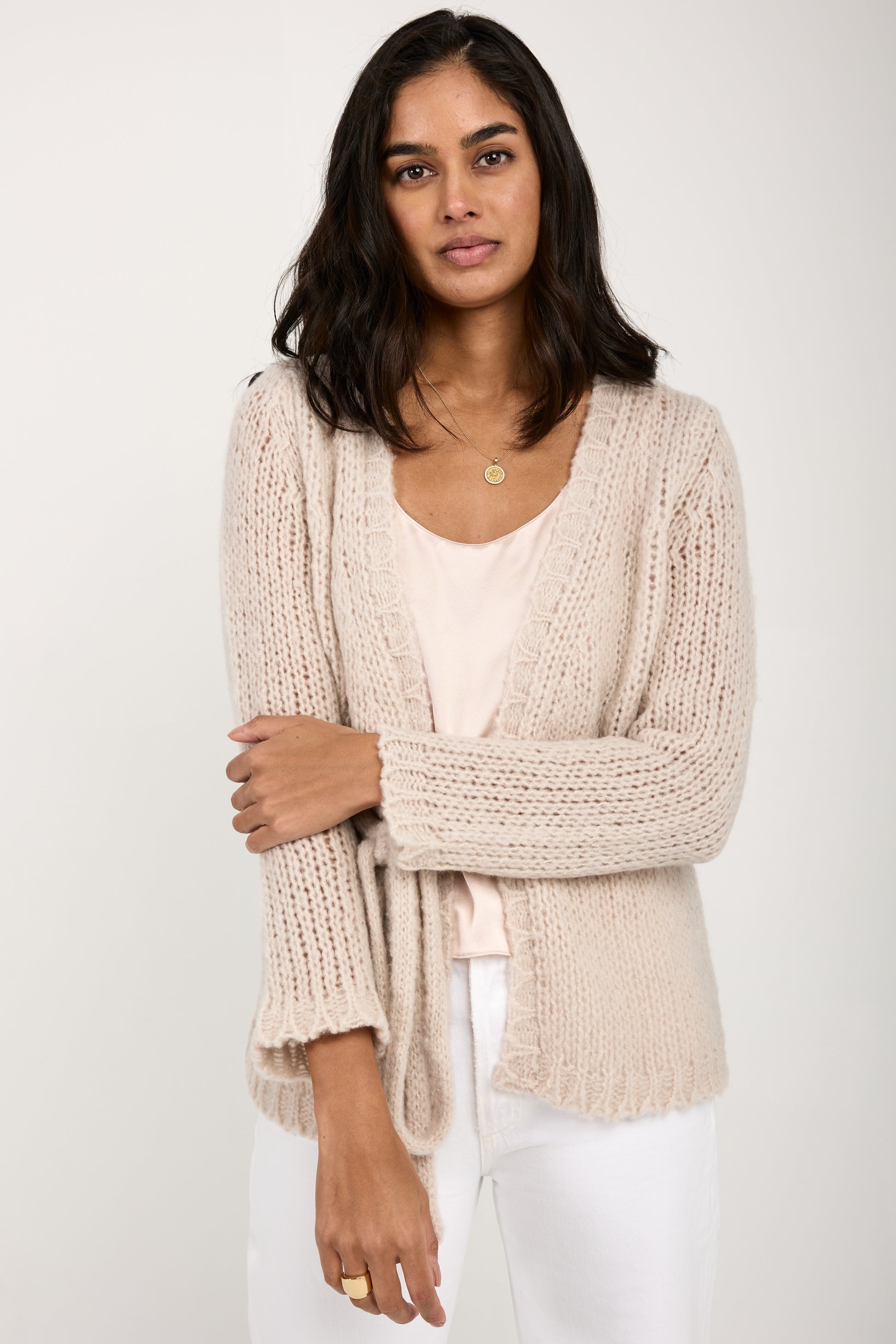 PRIVATE 0204 Super Airy Cashmere Cardigan in Sable