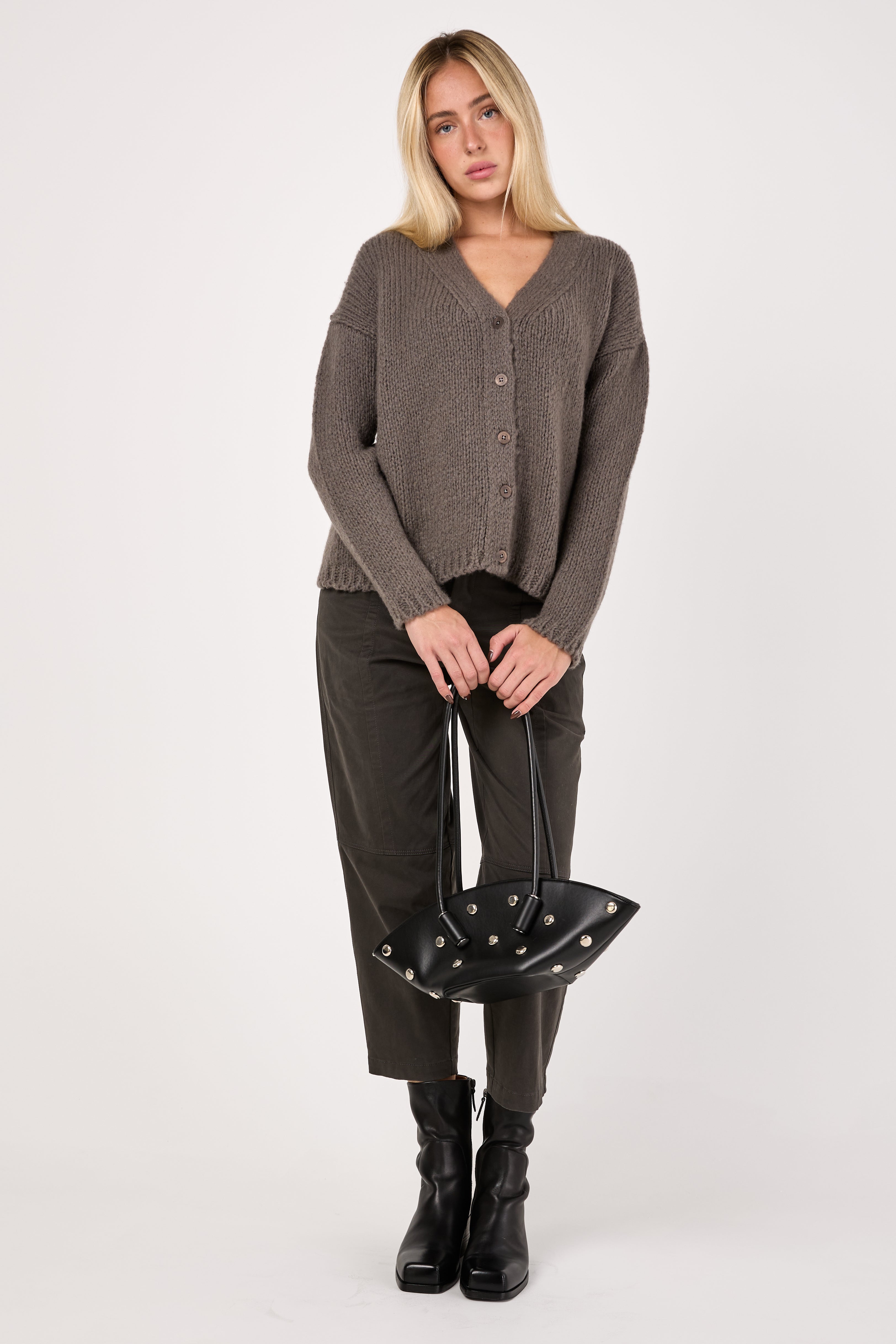 Voluminous Cashmere Cardigan in Oxe