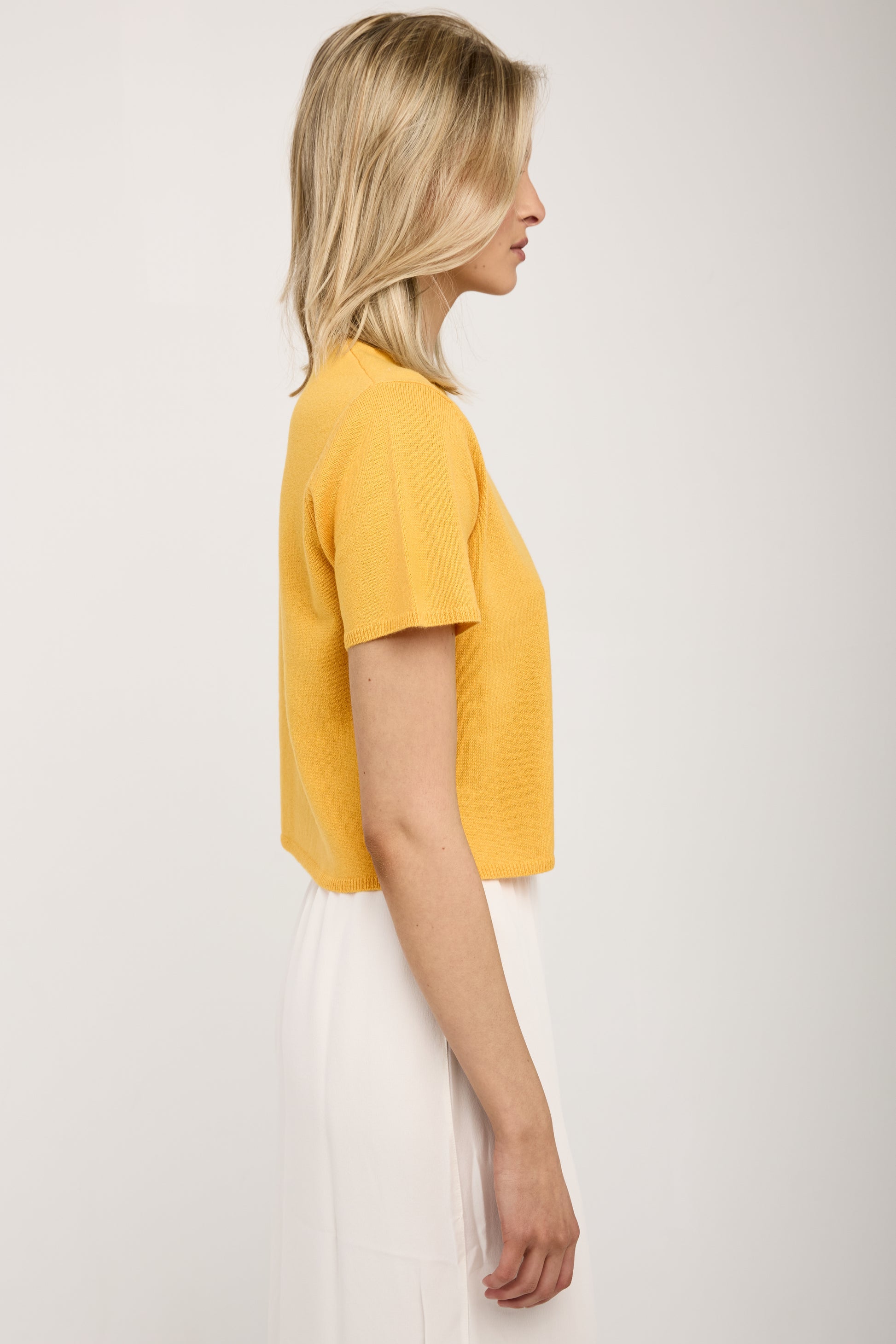 SABLYN Charleston Short Sleeve Cashmere Top in Marzipan