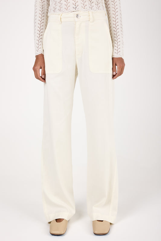 Jolene Full Length Utility Pant in Gardenia