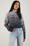 SABLYN Lula Crop Cashmere Turtleneck Sweater in Nightbreak