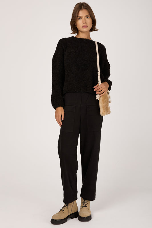 Bouclé Wool Sweater in Black