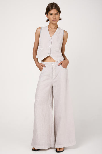 Linen Trouser Pant in Ice
