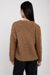 TANDEM Oversized Cropped Cardigan in Camel