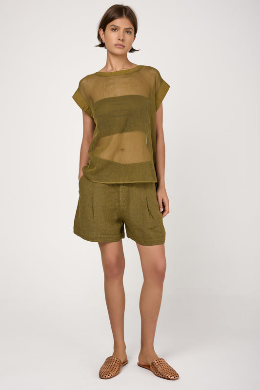 Short Sleeve Top in Leaf