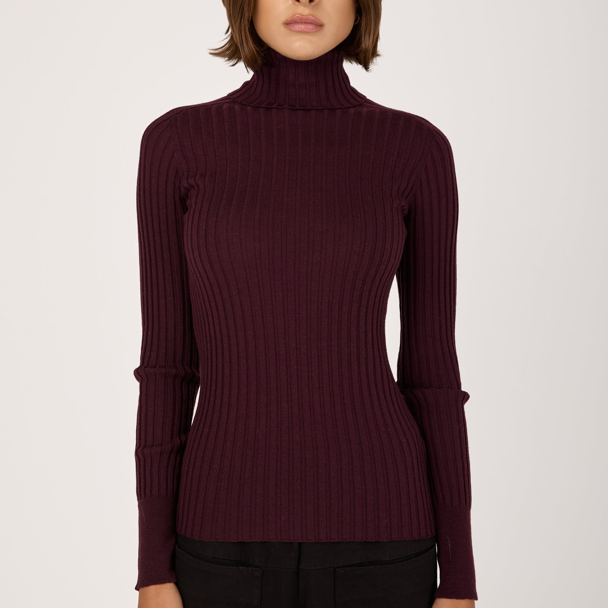 Turtleneck Pullover Sweater in Violet