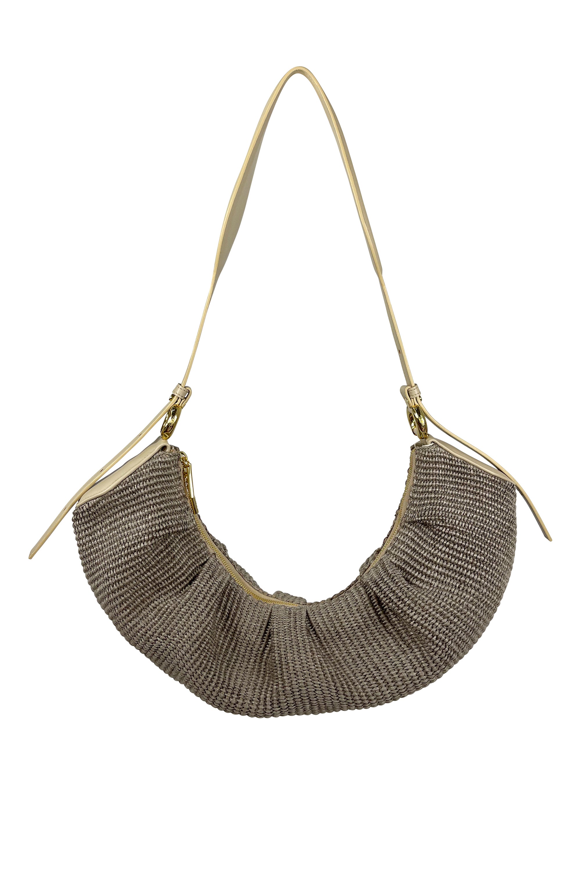 Crisali Straw Shoulder Bag in Cashmere