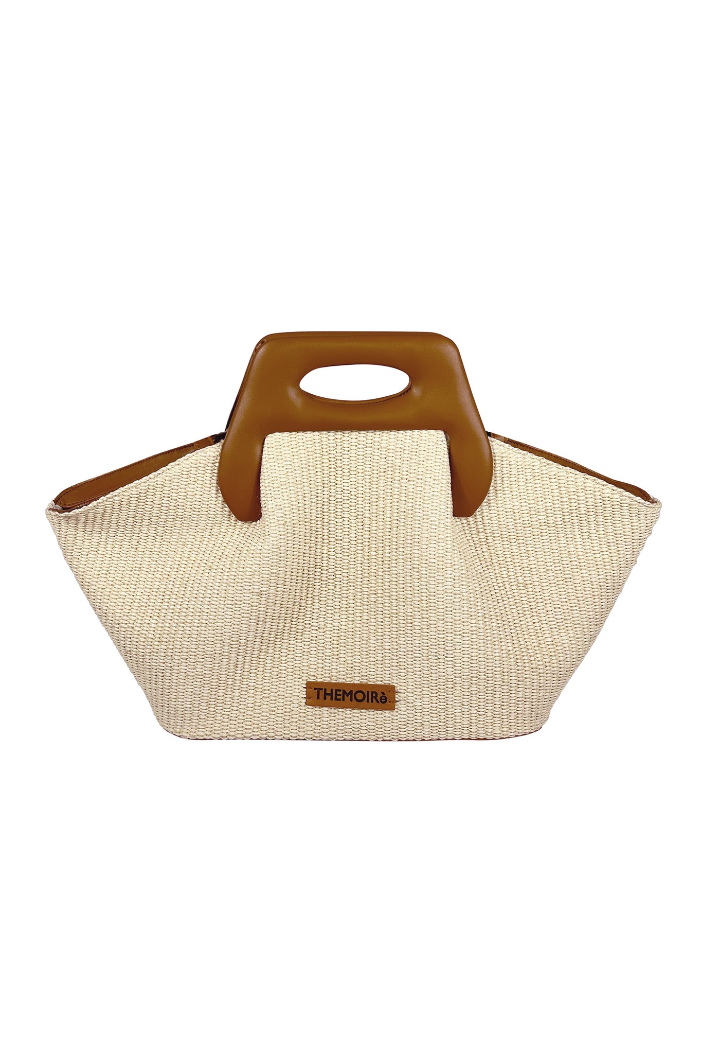 THEMOIRè Dhea Straw Tote Bag in Shell and Caramel