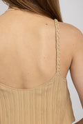 THE RANGE Ripple Gauze Cropped Cami in Tanlines