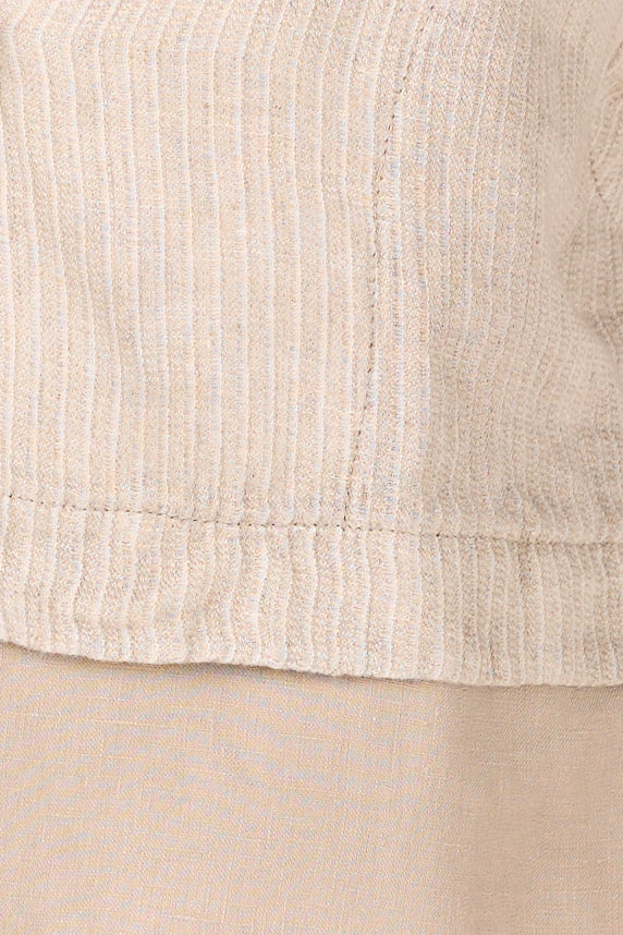 TRANSIT Boxy-Cut Short Sleeves Jacket in Sand