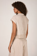 TRANSIT Boxy-Cut Short Sleeves Jacket in Sand