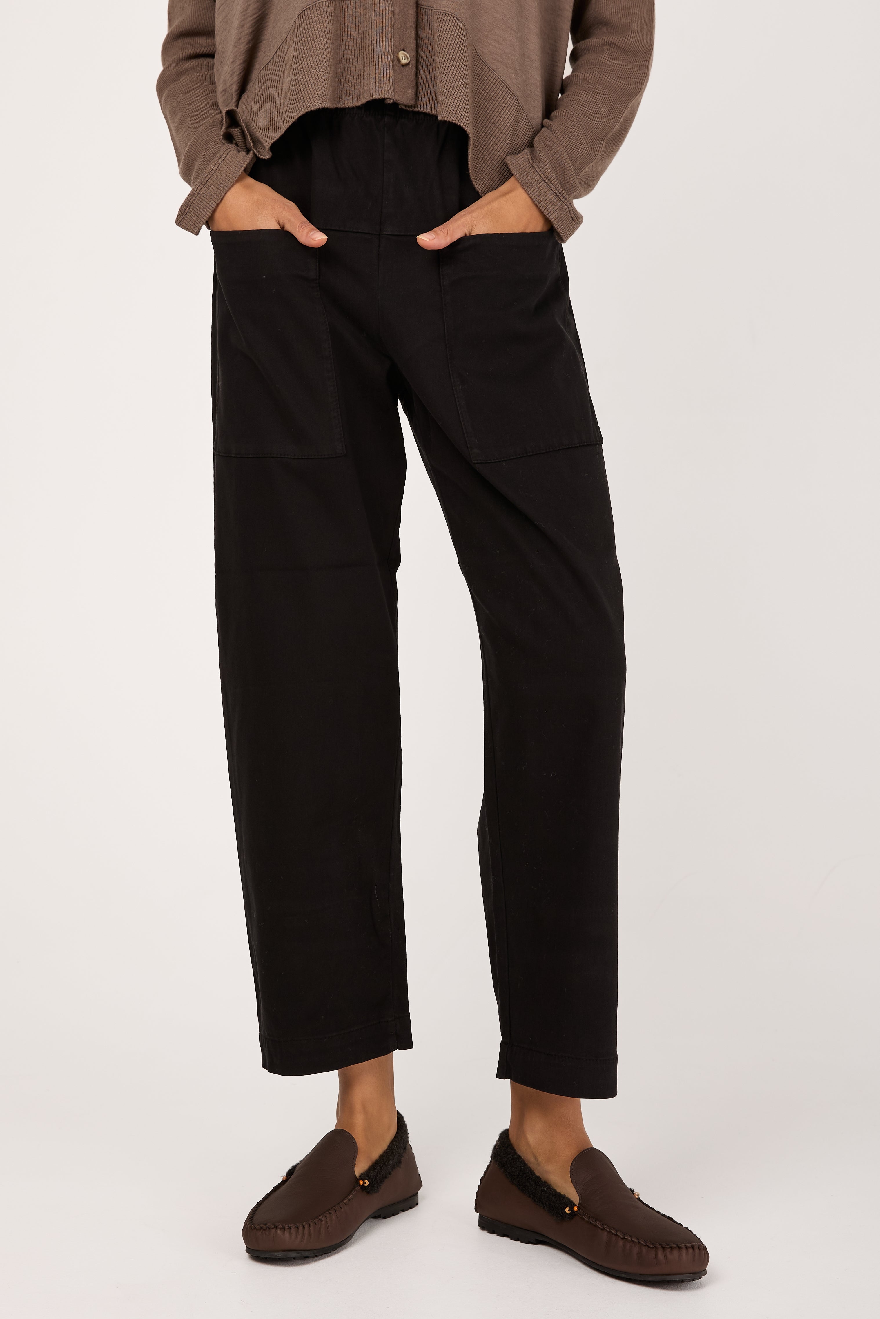 Comfort Viscose Cotton Stretch Trouser in Black