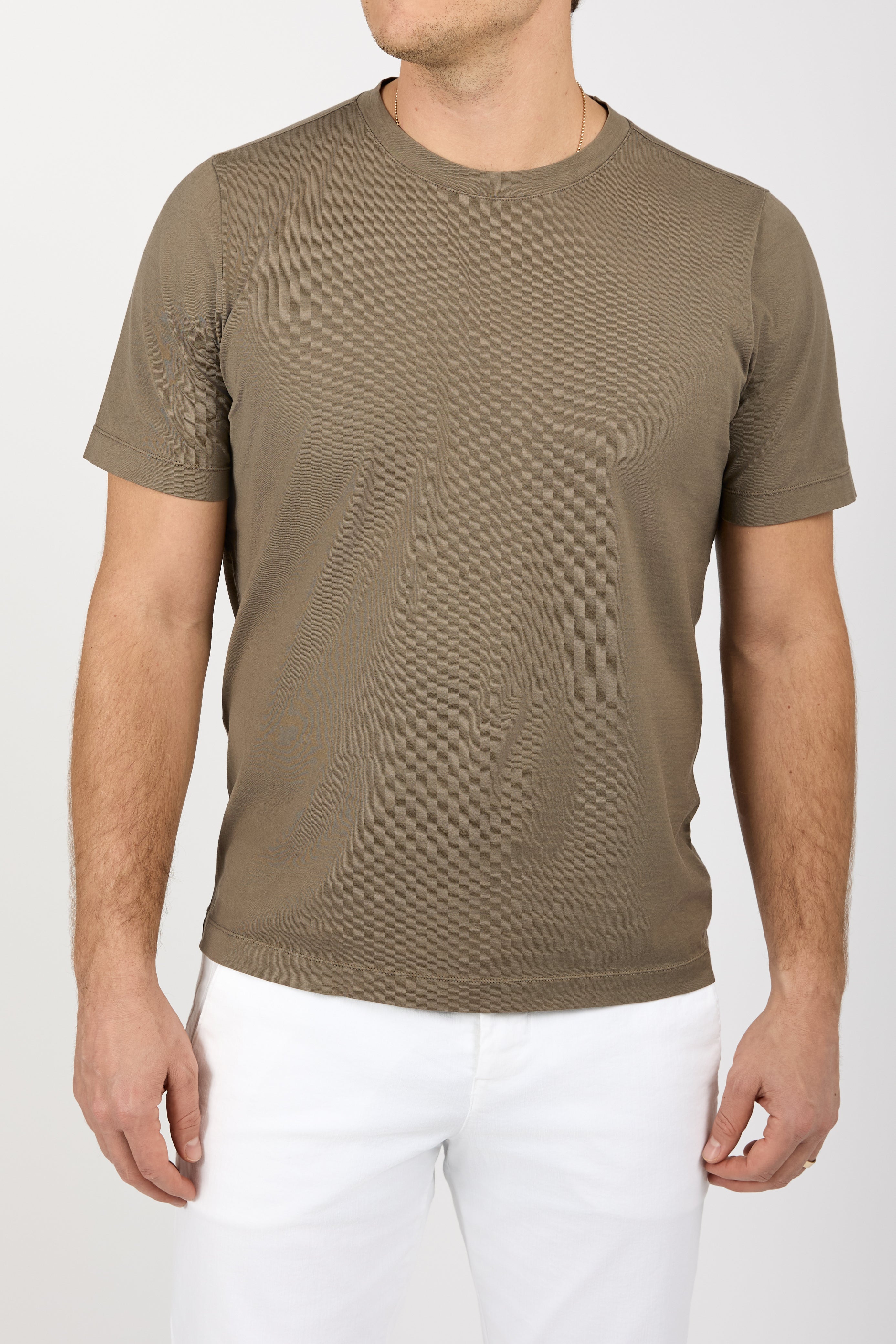 Cotton Crewneck T-Shirt in Clay