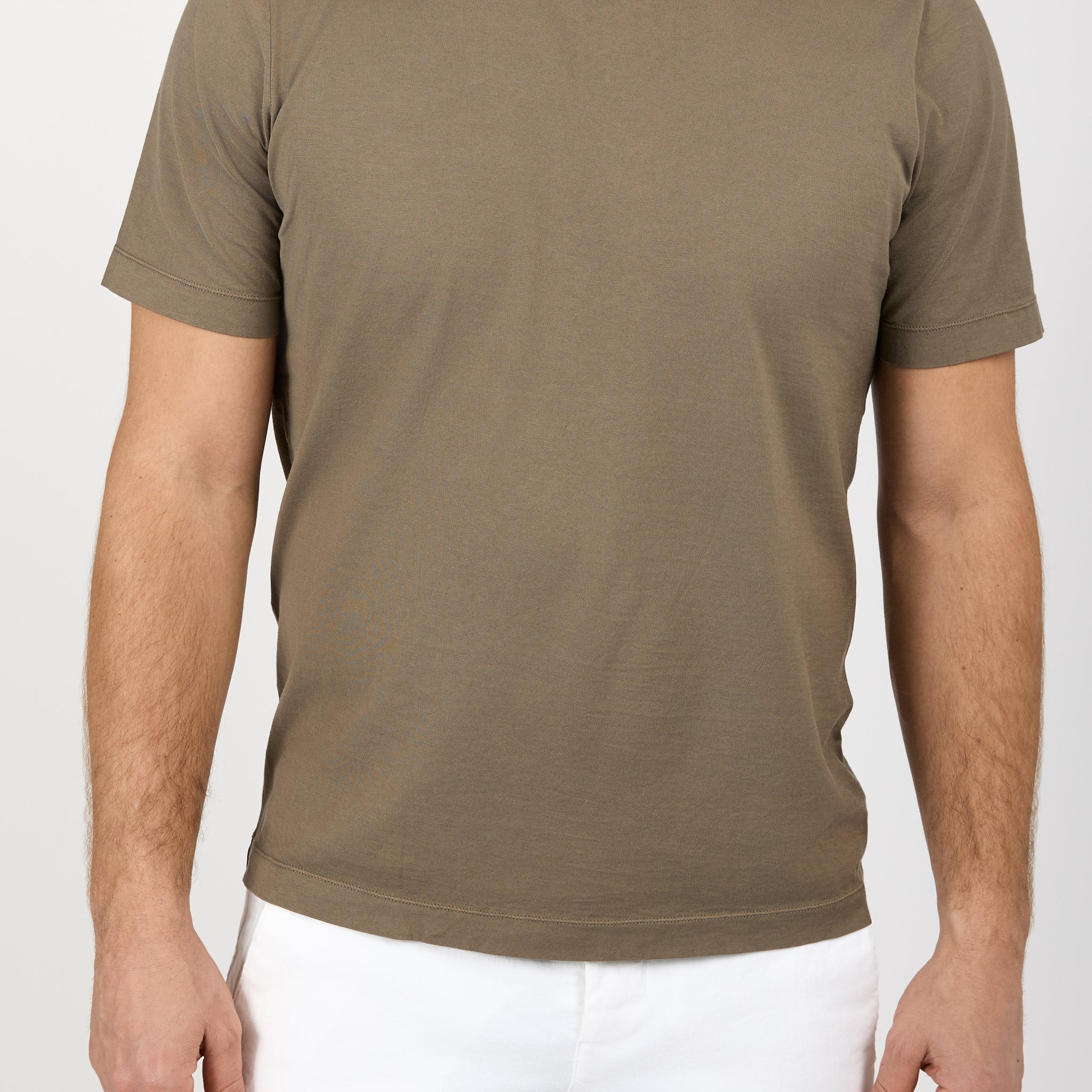 Cotton Crewneck T-Shirt in Clay