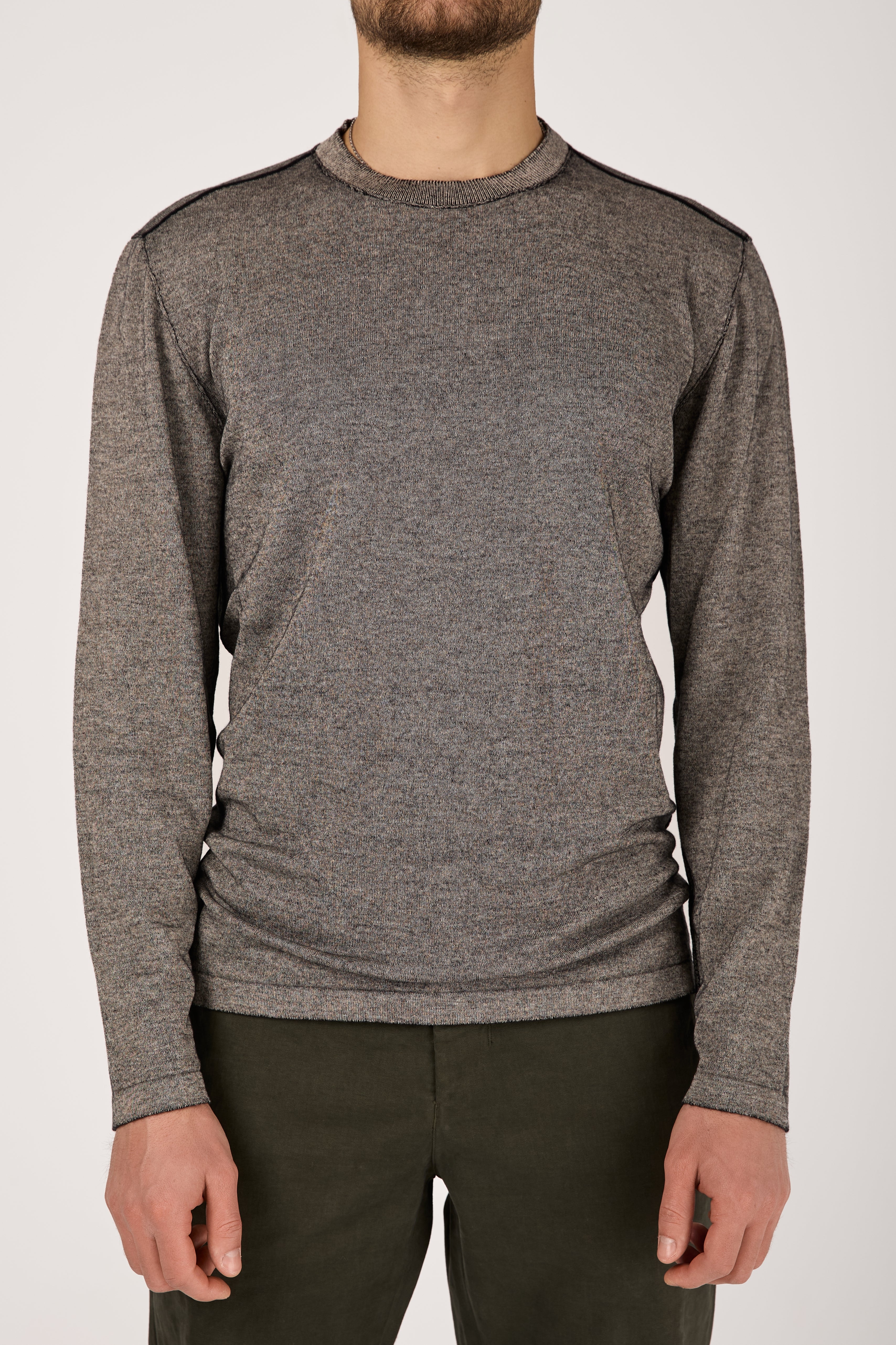 Crewneck Pullover Sweater in Chalk