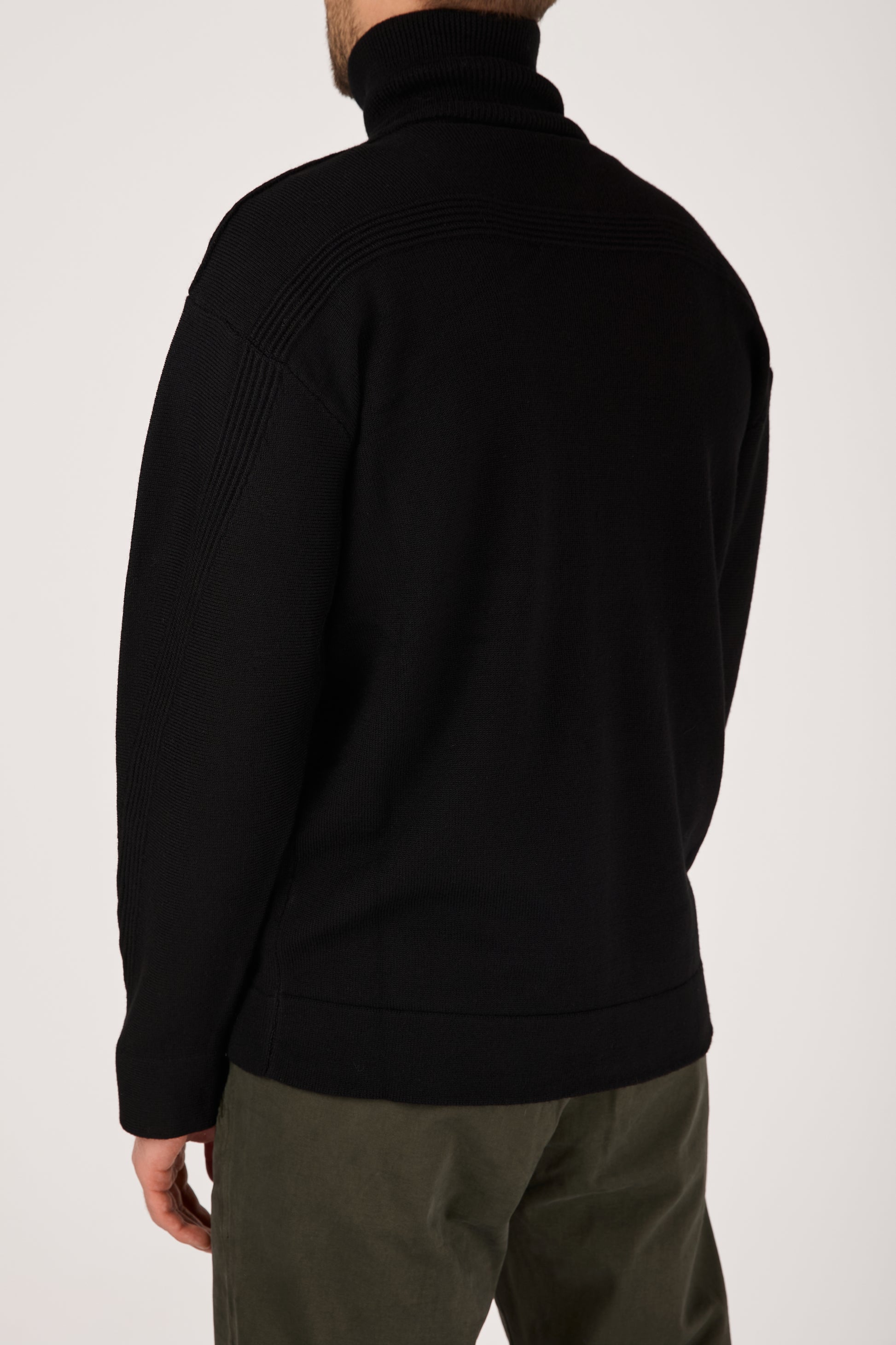 TRANSIT High Neck Zip Jacket in Black
