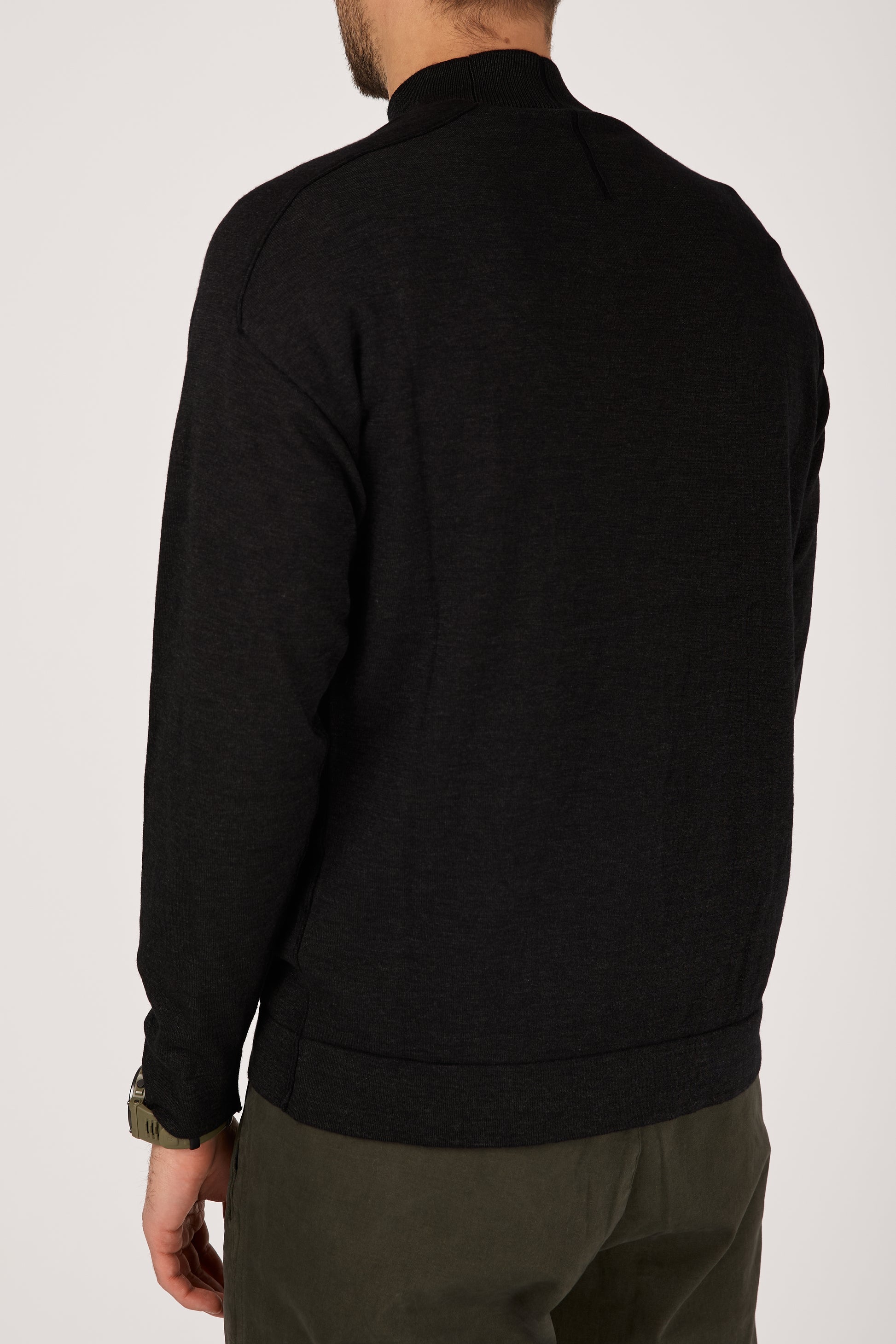 TRANSIT High Neck Zip Jacket in Black