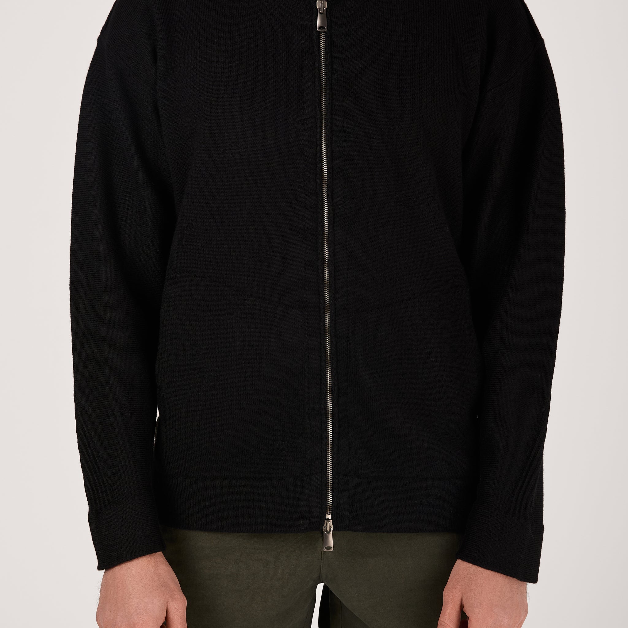 TRANSIT High Neck Zip Jacket in Black