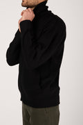 TRANSIT High Neck Zip Jacket in Black