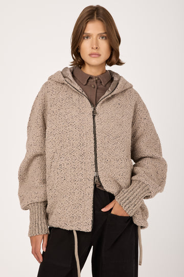 Hooded Jacket in Stone