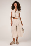 TRANSIT Linen Flared Trouser in Sand