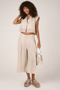 TRANSIT Linen Flared Trouser in Sand