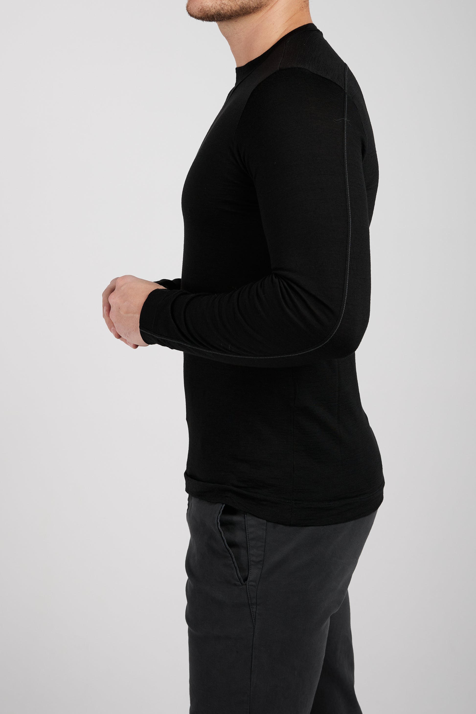 TRANSIT Long Sleeve Shirt in Black
